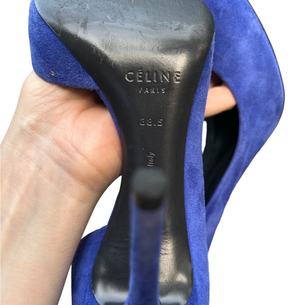 Celine sapphire suede d’orsay heels - Picture 7 of 11